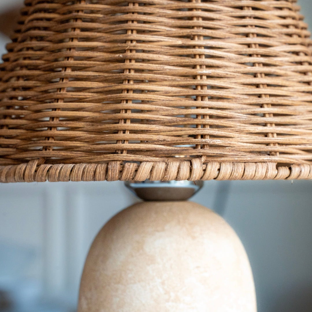 Sandstone Ceramic Rattan Table Lamp
