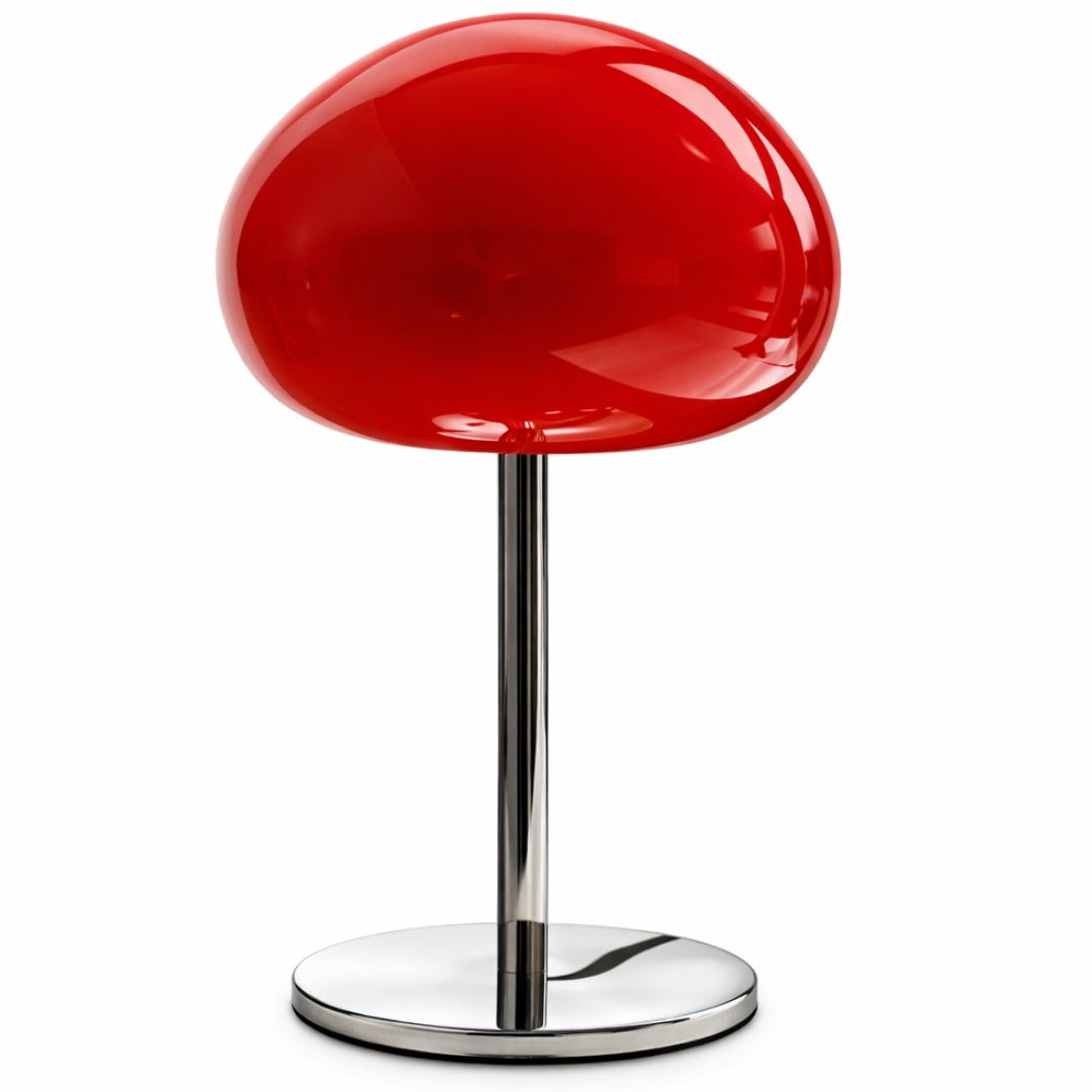 Red Glass Mushroom Table Lamp