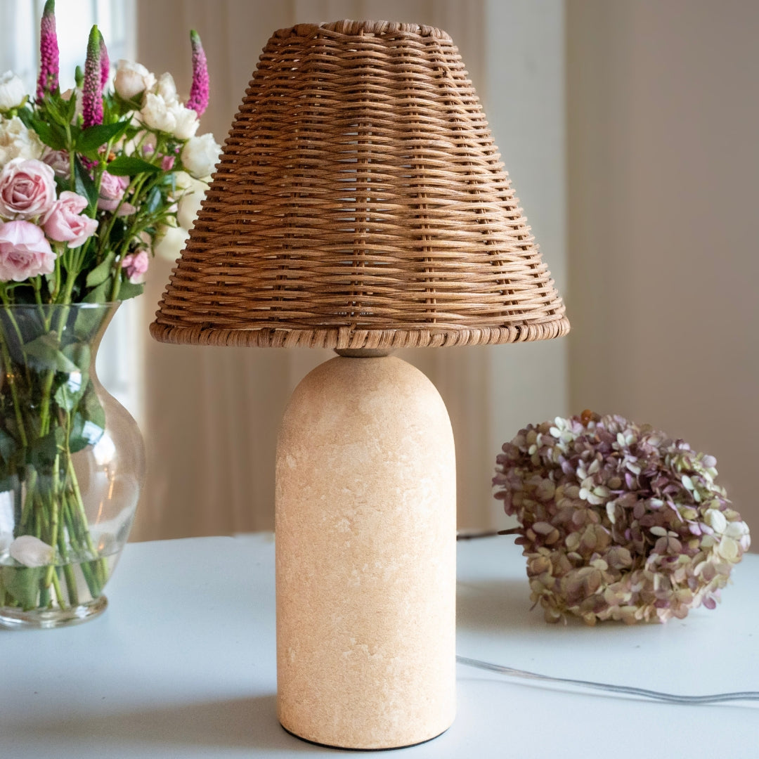 Sandstone Ceramic Rattan Table Lamp
