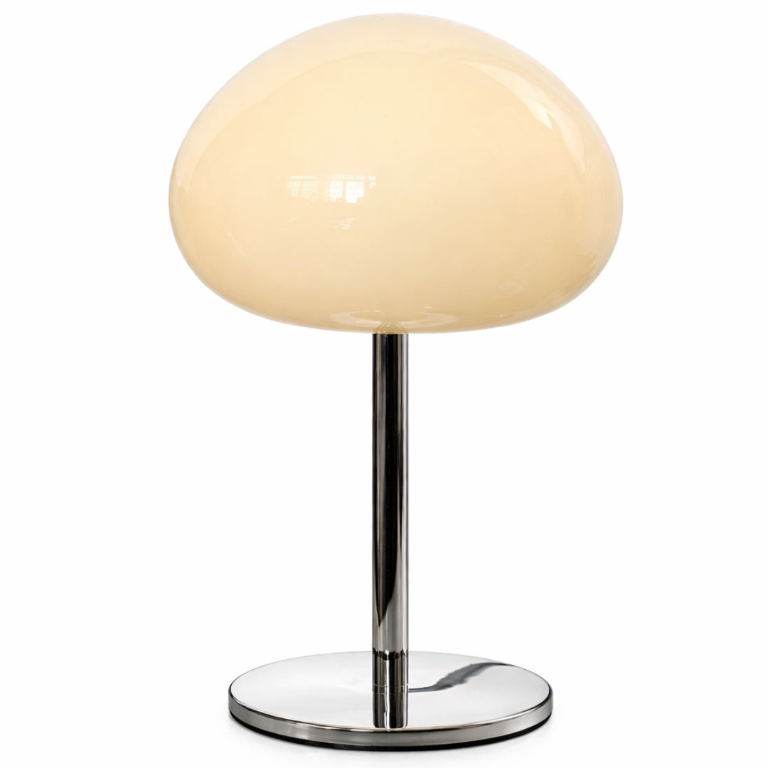Cream Glass Mushroom Table Lamp