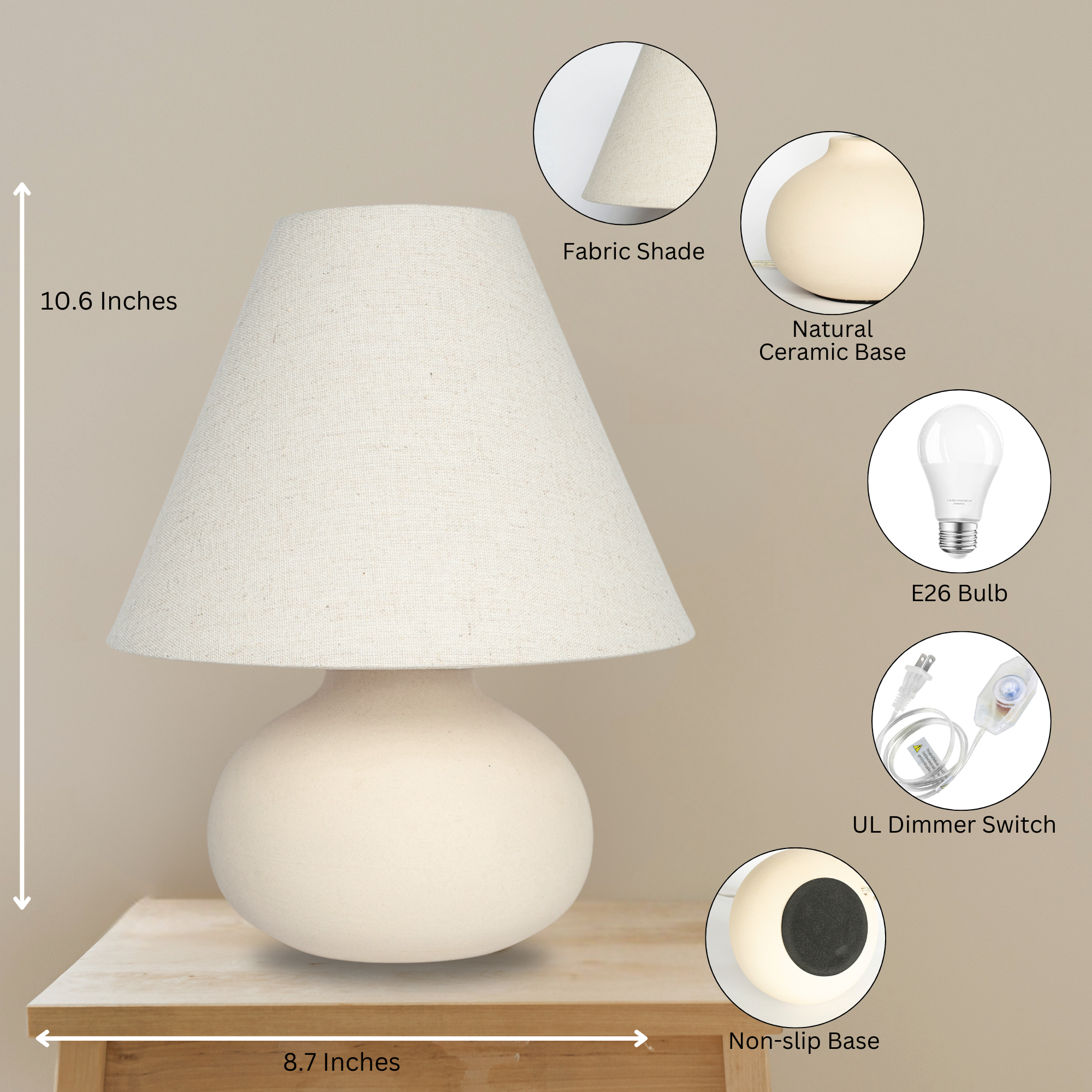 Ceramic Fabric Table Lamp
