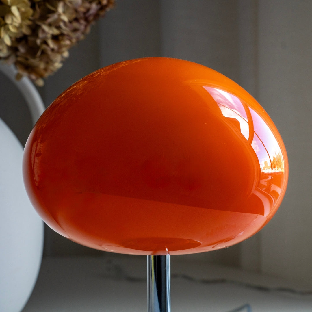 Orange Glass Mushroom Table Lamp