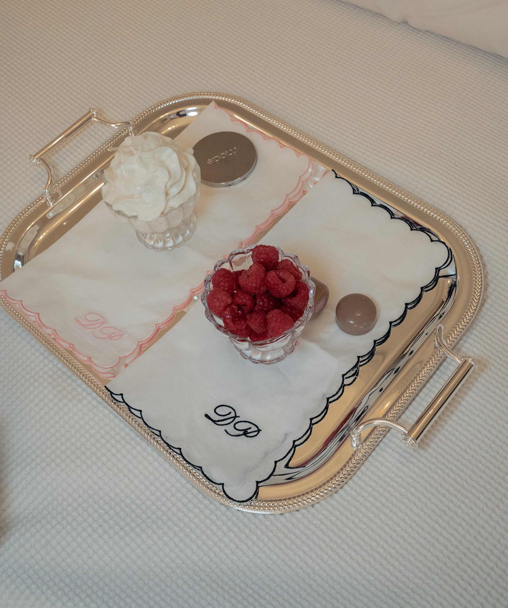 Pink Scallop Handkerchief