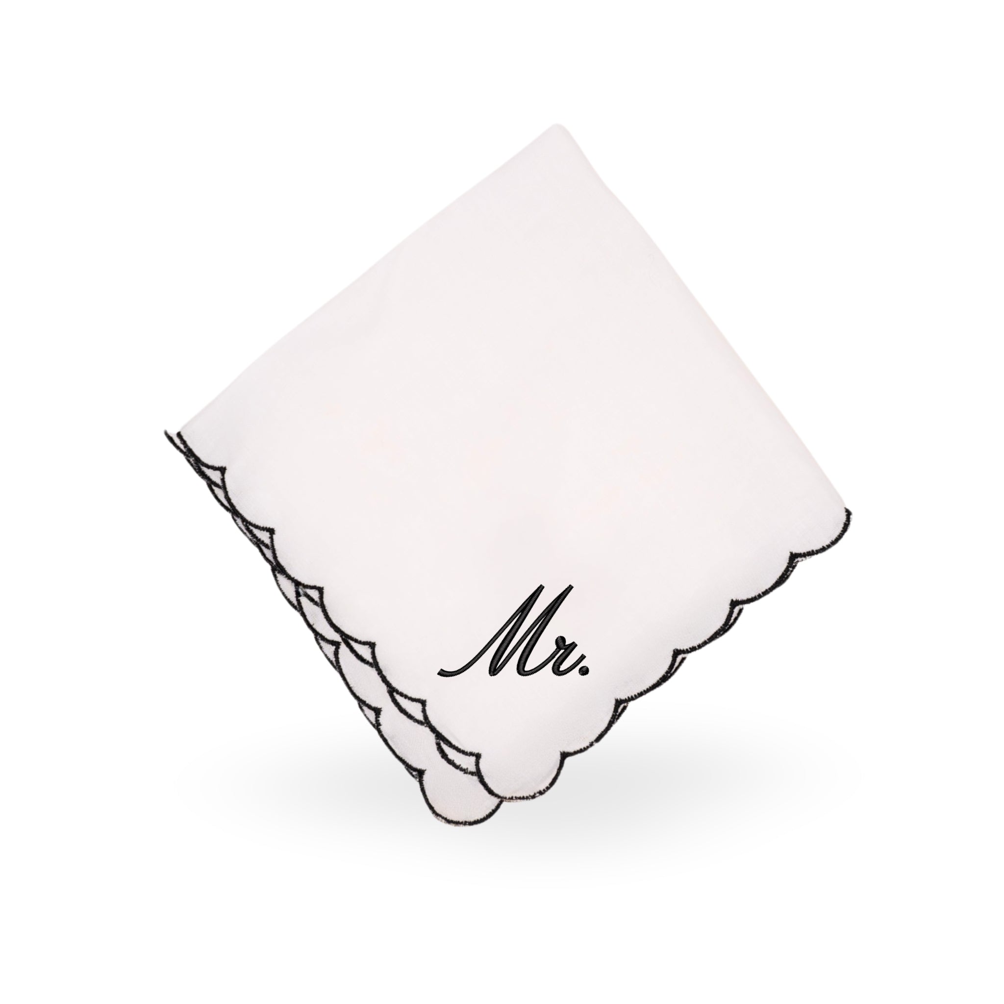 Black Scallop Handkerchief