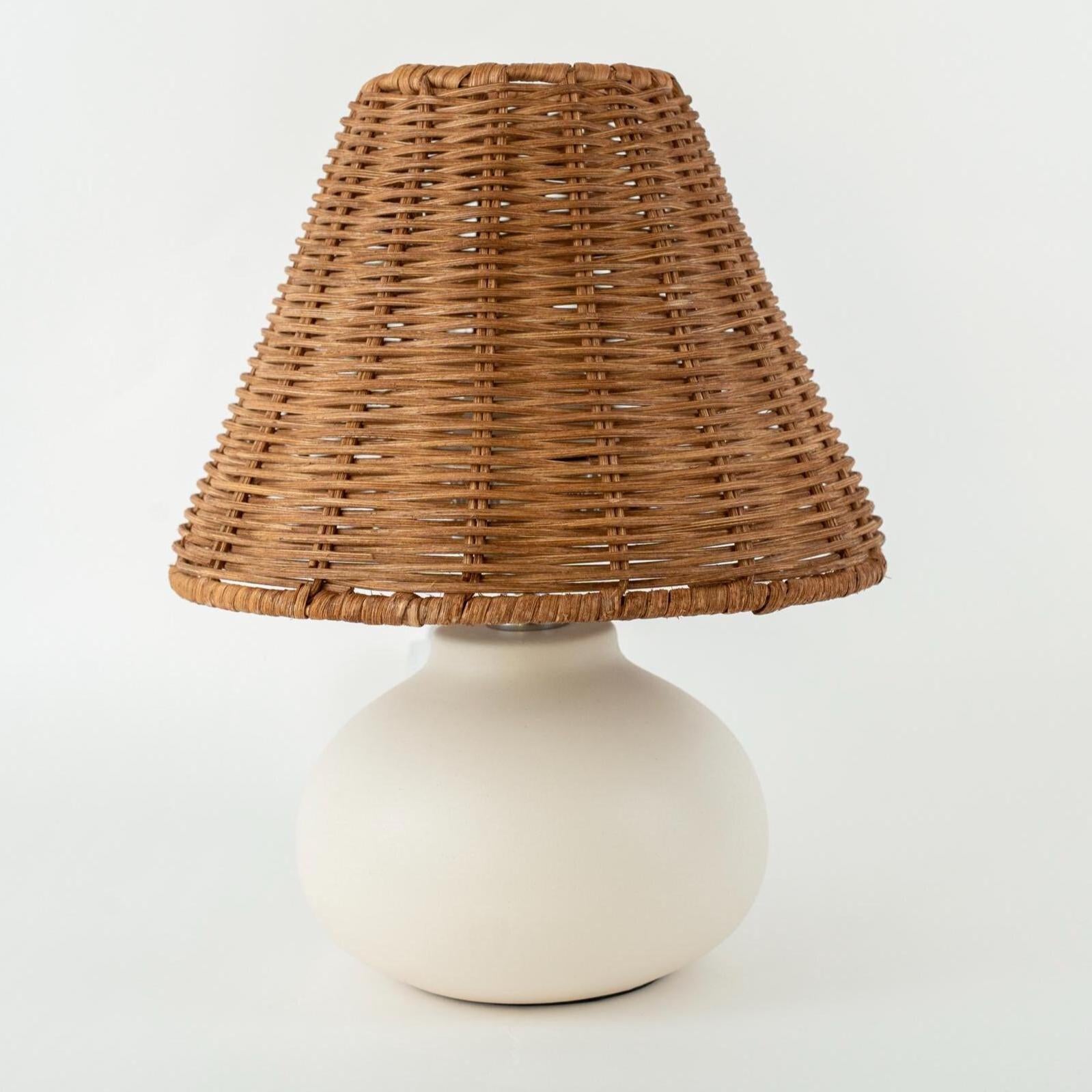 Ceramic Rattan Table Lamp