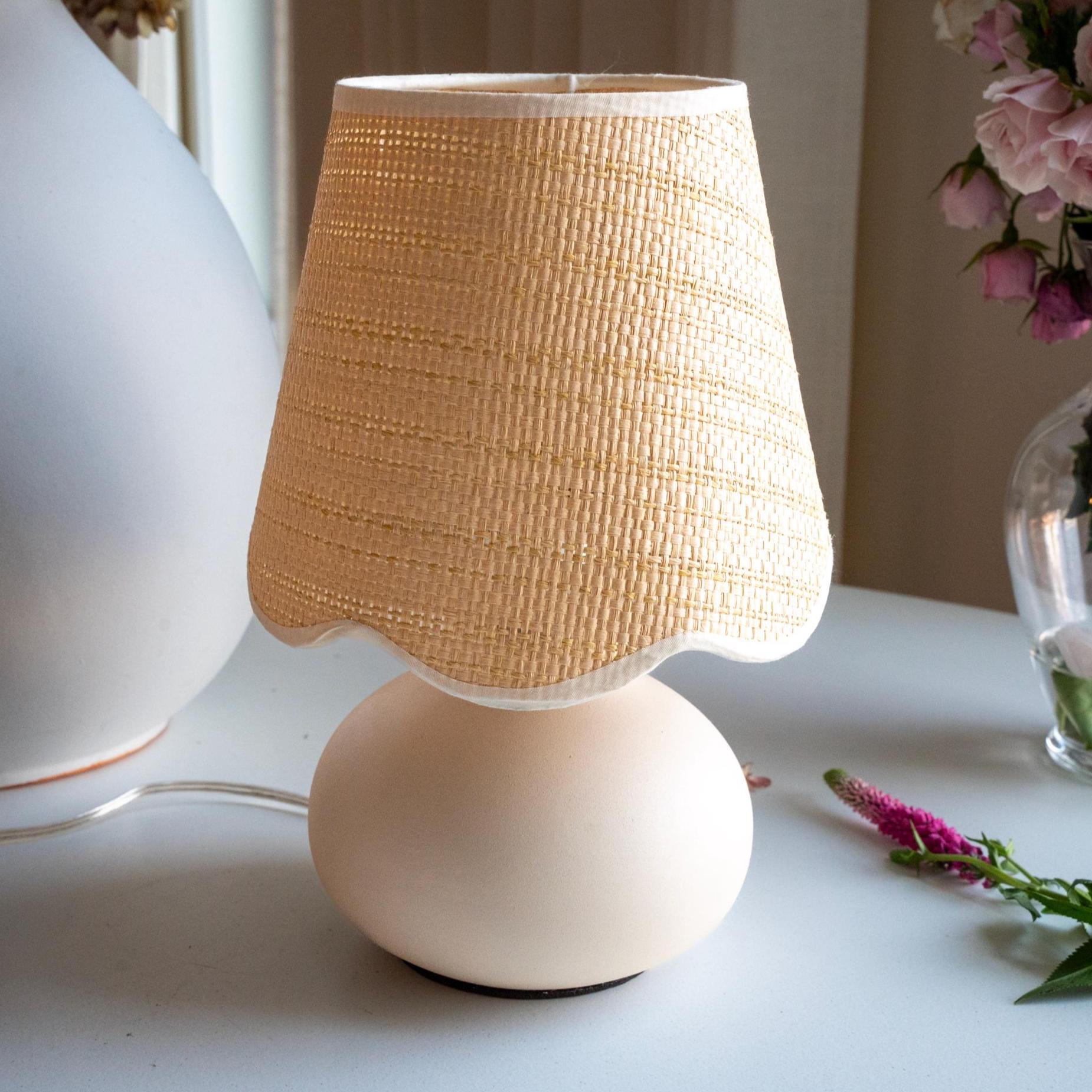 Woven Shade Ceramic Lamp