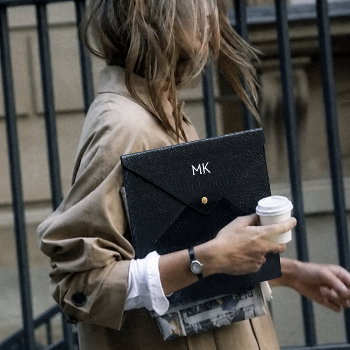 Croc Laptop Sleeve in Noir
